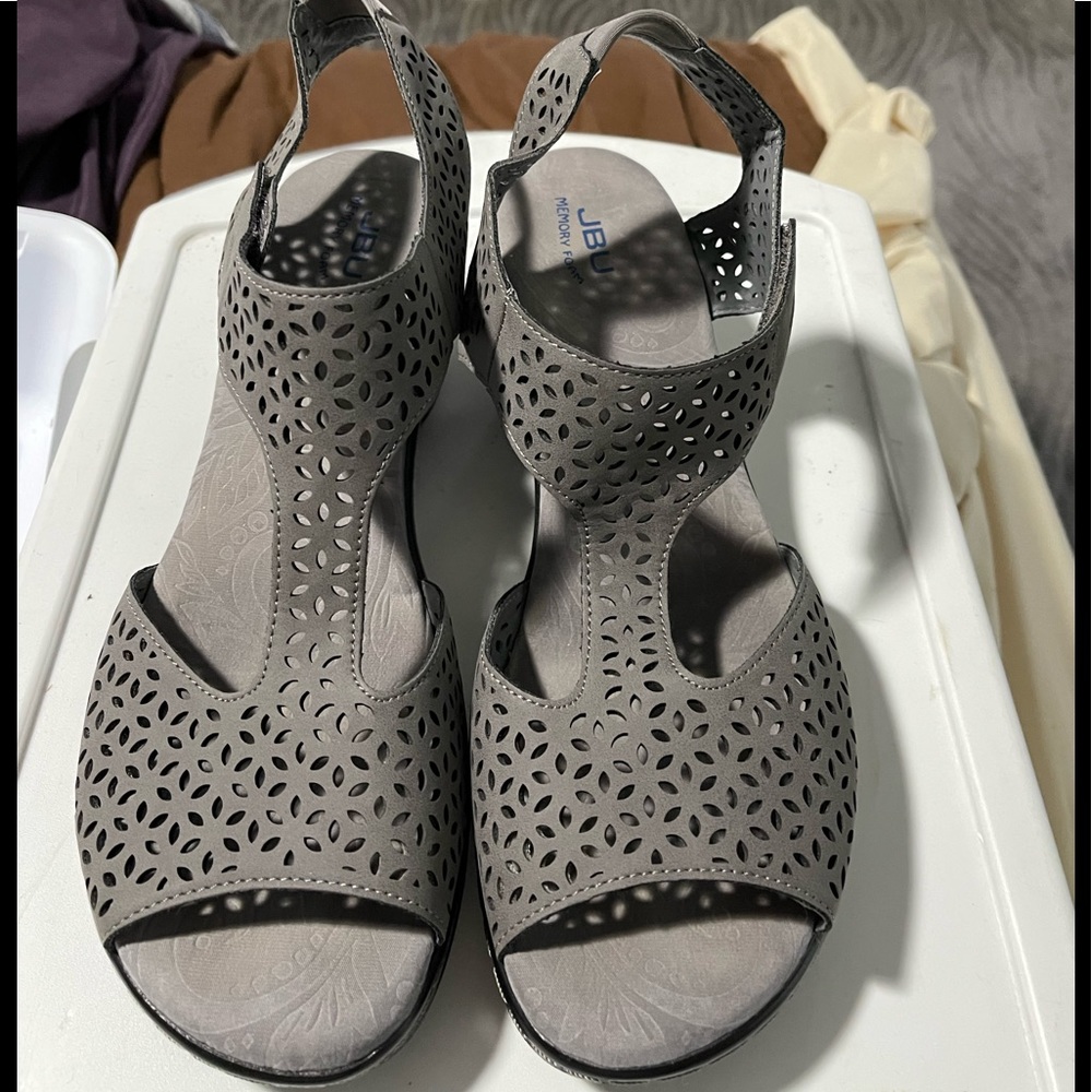 Worn once- JBU Memory foam wedge- size 11